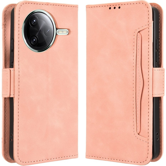 Θήκη με πτερύγιο για Xiaomi Poco F7 Pro, Card Slot, ροζ