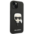 Karl Lagerfeld Θήκη για iPhone 14 Plus, Saffiano Karl's Head Patch, μαύρη