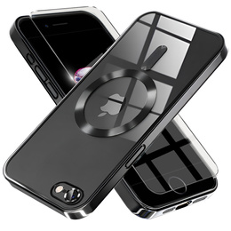 Θήκη για iPhone 7 / 8, Electro MagSafe, μαύρη + Γυαλί για την οθόνη