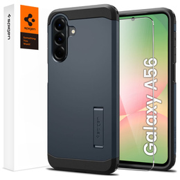 θήκη Spigen για Samsung Galaxy A56 5G, Tough Armor Mag Mag MagSafe, σκούρο μπλε + μετριασμένο γυαλί 9H