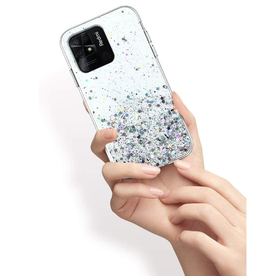 Θήκη για Xiaomi Redmi 10C, Glittery, διαφανής