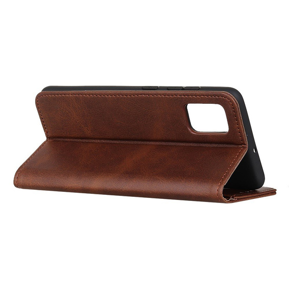 θήκη με πτερύγιο για Samsung Galaxy M51, Split Leather, καφέ