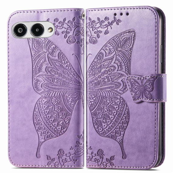 Θήκη με πτερύγιο για T Phone 3 5G, Butterfly, μωβ