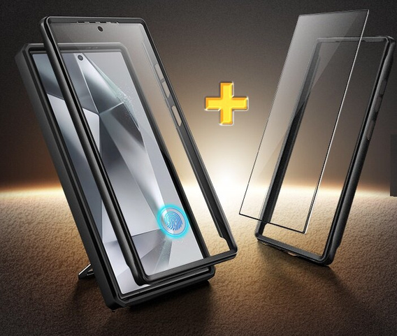 Θήκη για Samsung Galaxy S24, Tongate MECH Series με βάση στήριξης, μαύρη