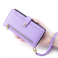 Θήκη με πτερύγιο για Oppo Reno 13, Wallet Zipper Pocket, μωβ