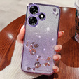 Θήκη για Infinix Hot 30, Glitter Flower, μωβ