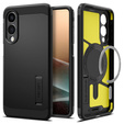 θήκη Spigen για Samsung Galaxy S25 Edge, Tough Armor Mag Mag MagSafe, μαύρη + μετριασμένο γυαλί 9H