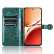 θήκη πτερύγιο για Oppo Reno 12FS / 12F, Wallet Rhombus, πράσινη