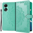 Θήκη με πτερύγιο για Oppo A98 5G, Mandala, πράσινη
