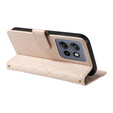 θήκη πτερύγιο για Motorola Edge 50 Neo / Motorola ThinkPhone 25, Rhombus Crossbody Leather, μπεζ
