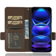 Θήκη με πτερύγιο για Xiaomi Redmi Note 12 5G / POCO X5 5G, Wallet Litchi Magnet, καφέ