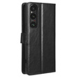Θήκη με πτερύγιο για Sony Xperia 1 V, Crazy Horse Wallet, μαύρη