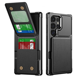 Θήκη για Samsung Galaxy S25 Ultra, Card Holder Kickstand, μαύρη