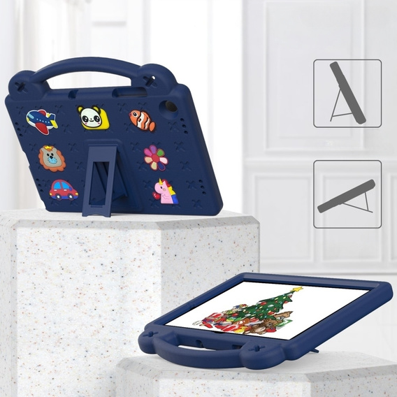 Παιδική θήκη για Samsung Galaxy Tab A9+, Cute Patterns, με βάση, σκούρο μπλε