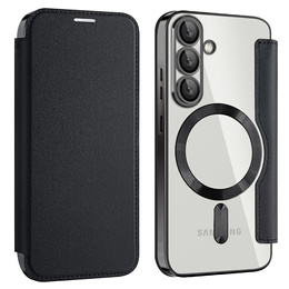 Θήκη με πτερύγιο για Samsung Galaxy S25, RFID Wallet MagSafe CamShield, μαύρη