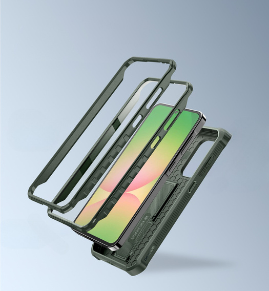 Θωρακισμένη θήκη για Samsung Galaxy A56 5G, Dexnor Full Body (Two Frames), πράσινη