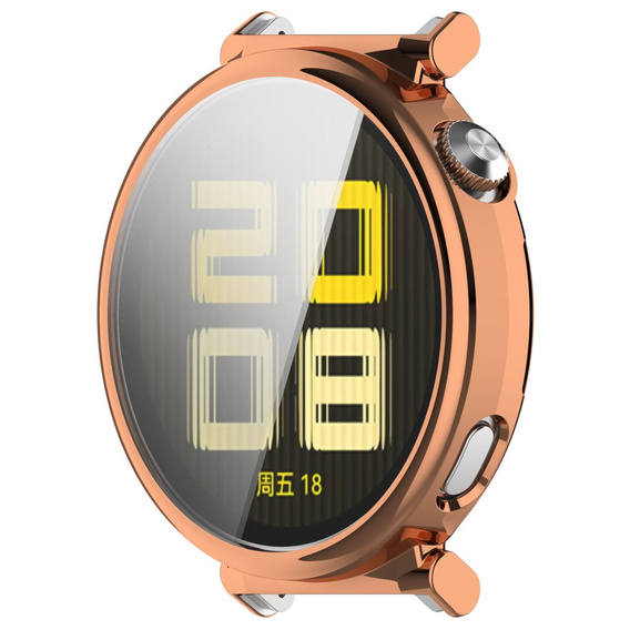 Θήκη 2σε1 με προστατευτικό οθόνης για Huawei Watch GT 5 Pro 42mm, ροζ rose gold 