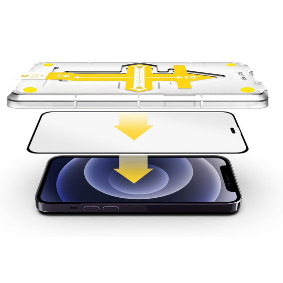 2x Μετριασμένο γυαλί για iPhone 12 Mini, ERBORD Easy App Full Screen Protector