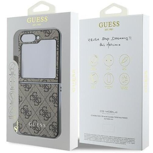 GUESS Θήκη για Samsung Galaxy Z Flip7 FE / Z Flip6, 4G Charms Collection Hardcase, καφέ