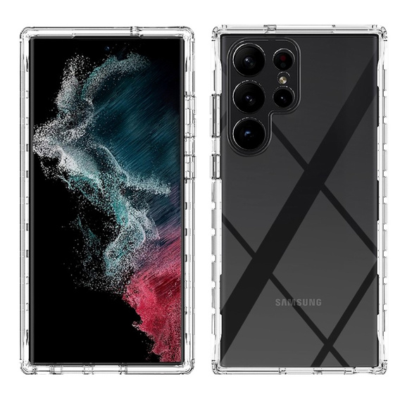 Θήκη για Samsung Galaxy S23 Ultra, Shockproof, με μεμβράνη, διαφανής