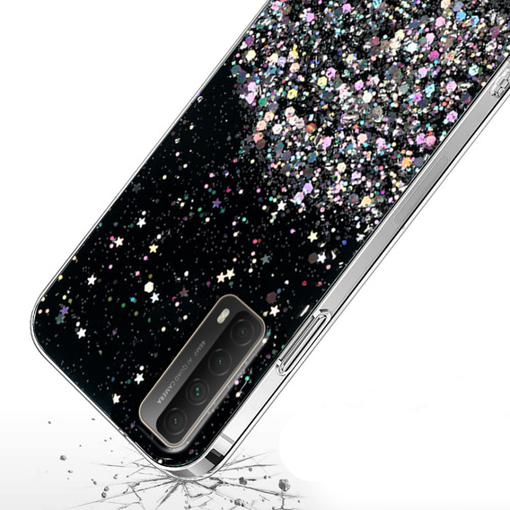 Θήκη για Huawei P Smart 2021/Y7A, Glittery, μαύρη