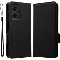 Θήκη με πτερύγιο για Xiaomi Redmi Note 12 5G / POCO X5 5G, Wallet Litchi Magnet, μαύρη