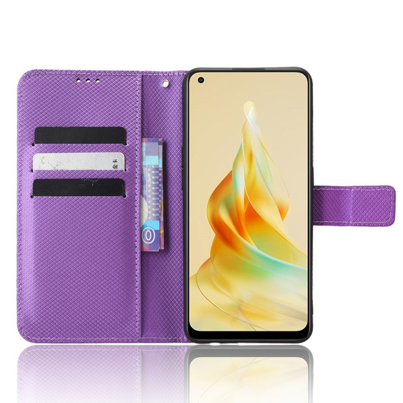 Θήκη με πτερύγιο για Oppo Reno8 T 4G, Wallet Smart Magnet, μωβ