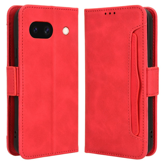 Θήκη με πτερύγιο για Google Pixel 8A, Card Slot, κόκκινη