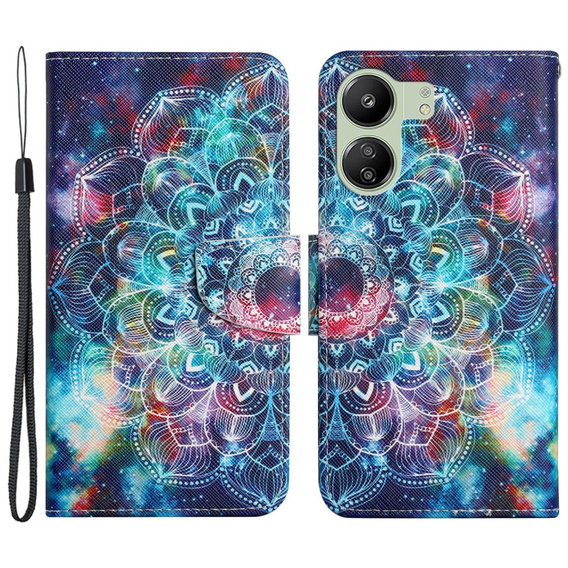 Θήκη με πτερύγιο για Xiaomi Redmi 13C / Poco C65, Wallet, Starry Mandala, μπλε