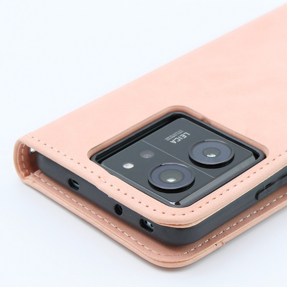 Θήκη με πτερύγιο για Xiaomi 13T / 13T Pro, Card Slot, ροζ