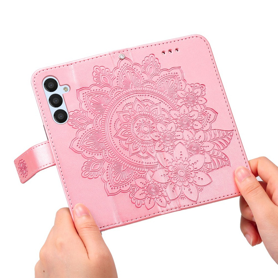 Θήκη με πτερύγιο για Samsung Galaxy A54 5G, Mandala Flower, ροζ rose gold