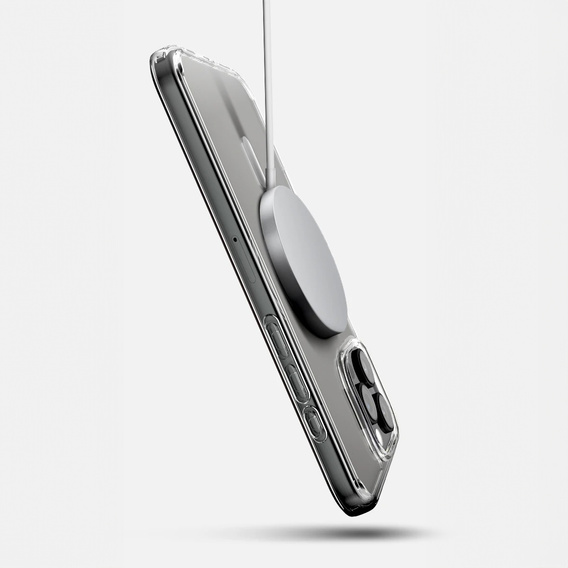 Θήκη ERBORD MagSafe για iPhone 16 Pro, ενεργό κουμπί, διαφανής + Γυαλί για την οθόνη