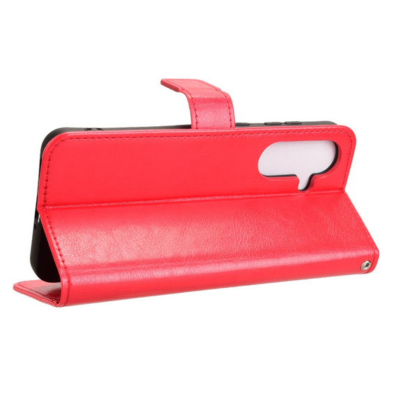 Θήκη με πτερύγιο για Samsung Galaxy A56, Crazy Horse Wallet, κόκκινη