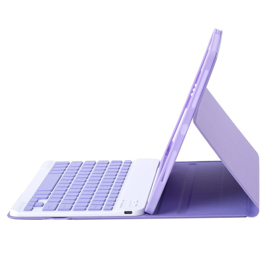 Θήκη με πληκτρολόγιο bluetooth για iPad 11" 2025 A16 (11 gen.) / iPad 10.9" 2022 (10 gen.), μωβ