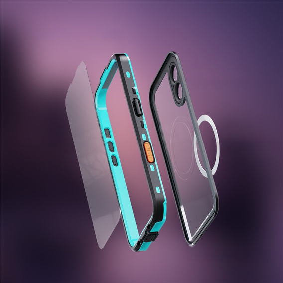Θήκη για iPhone 17, αδιάβροχη IP68, SHELLBOX MagSafe, μπλε
