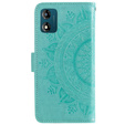 Θήκη με πτερύγιο για Motorola Moto E13, Mandala Flower, πράσινη