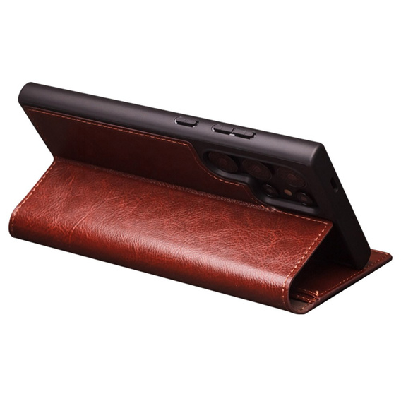 QIALINO Δερμάτινη θήκη πορτοφολιού με πτερύγιο για Samsung Galaxy S24 Ultra