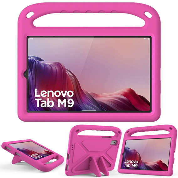 Παιδική θήκη για Lenovo Tab M9, παιδική θήκη με λαβή, ροζ