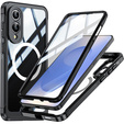 Θήκη για Samsung Galaxy S25 Edge, Shockproof, με γυαλί, για MagSafe, μαύρη