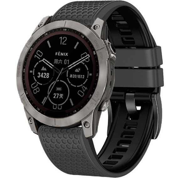 Λουράκι σιλικόνης για Garmin Fenix 7 / Forerunner 965 / 955 / 945 / 935, γκρι / Μαύρο