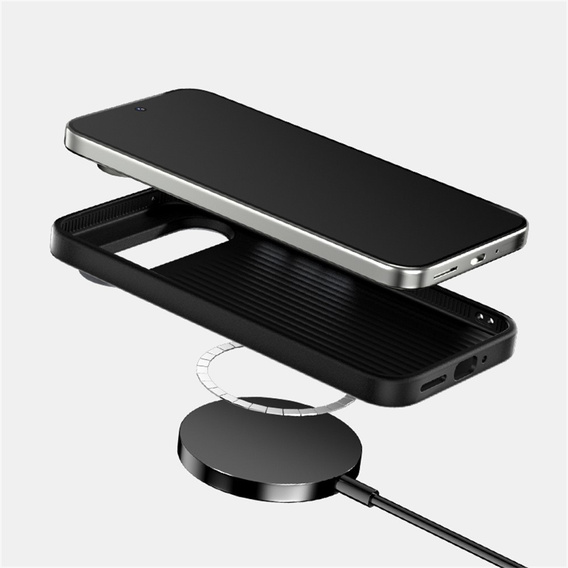Θήκη για Google Pixel 10 / 10 Pro, ABEEL, για MagSafe, με υφή άνθρακα, μαύρο