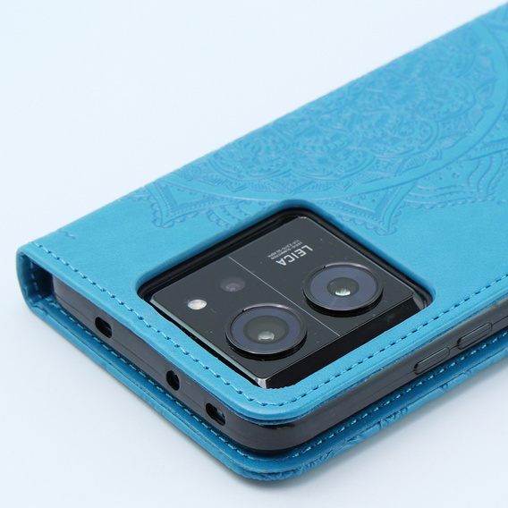 Θήκη με πτερύγιο για Xiaomi 13T / 13T Pro, Mandala, μπλε