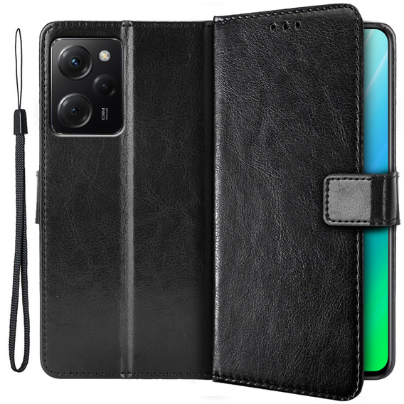 Θήκη με πτερύγιο για Xiaomi Poco X5 Pro 5G, Wallet, μαύρη