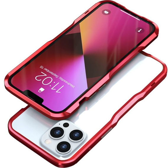 Θήκη LUPHIE για iPhone 13 Pro, Armor Bumper, κόκκινη