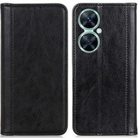 Θήκη για Huawei Nova 11i, Wallet Litchi Leather, μαύρη