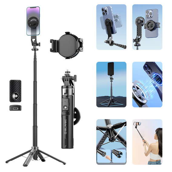 Blavec Fusion P06 - selfie stick αλουμινίου με MagSafe, τρίποδο και τηλεχειριστήριο