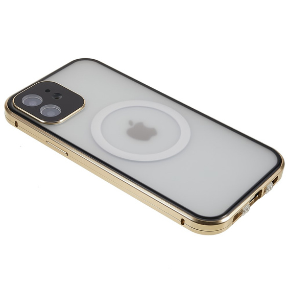 Μαγνητική θήκη MagSafe Dual Glass για iPhone 12, χρυσή