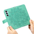 Θήκη με πτερύγιο για Samsung Galaxy A54 5G, Mandala Flower, πράσινη