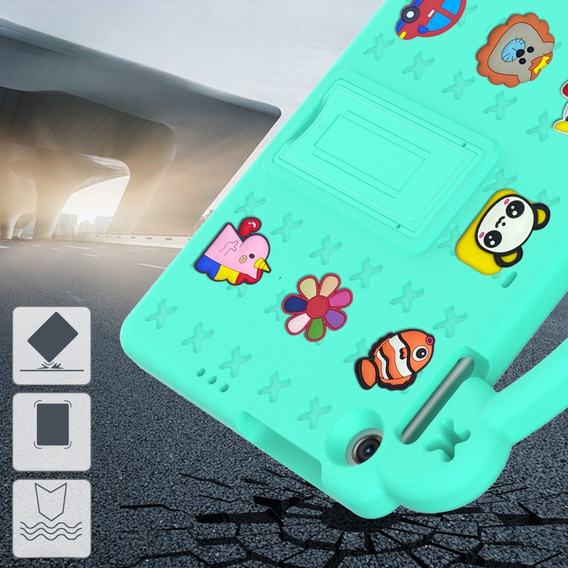 Παιδική θήκη για Lenovo Tab M10 10.1 Gen 3 TB-328FU/TB-328XU, Cute Patterns, με βάση, πράσινη