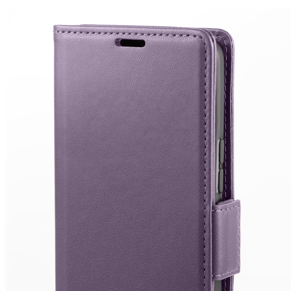 Θήκη για Samsung Galaxy A36, ERBORD Glossy Litchi, πορτοφόλι με πτερύγιο, μωβ